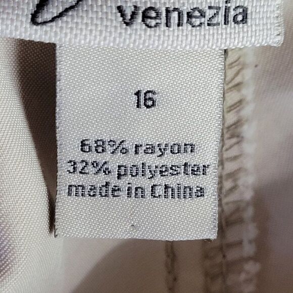 Venezia Cropped Cargo Pants 16 Beige Lightweight Drawstring Patch Pocket Granola - Picture 12 of 12